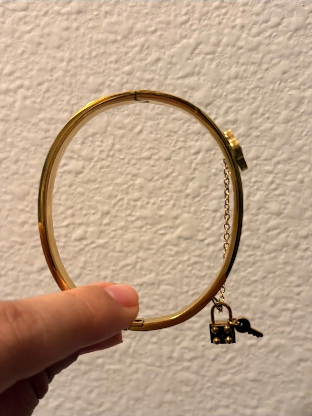 Gold-Tone Stainless Steel Leather Clover Bracelet